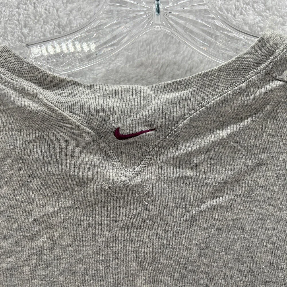 Nike Shirt Girls Large Gray Short‎ Sleeve Crew Neck Cotton Logo Top Youth